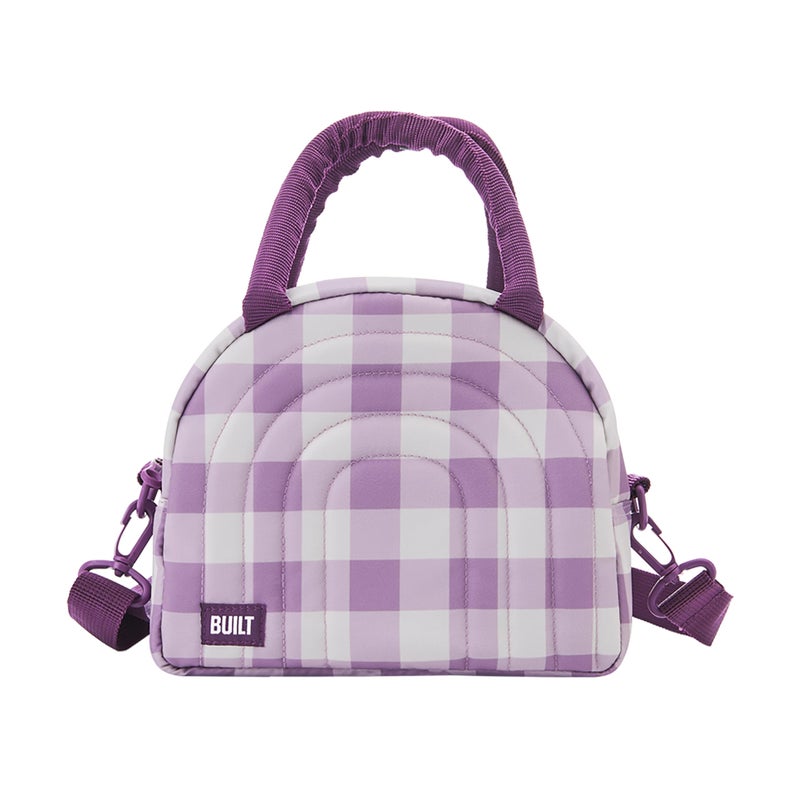 BUILT Puffer Water-resistant Polyester Satchel  Lightweight Insulated and Reusable with Detachable Adjustable Strap  Mulberry Gingham - Image 5